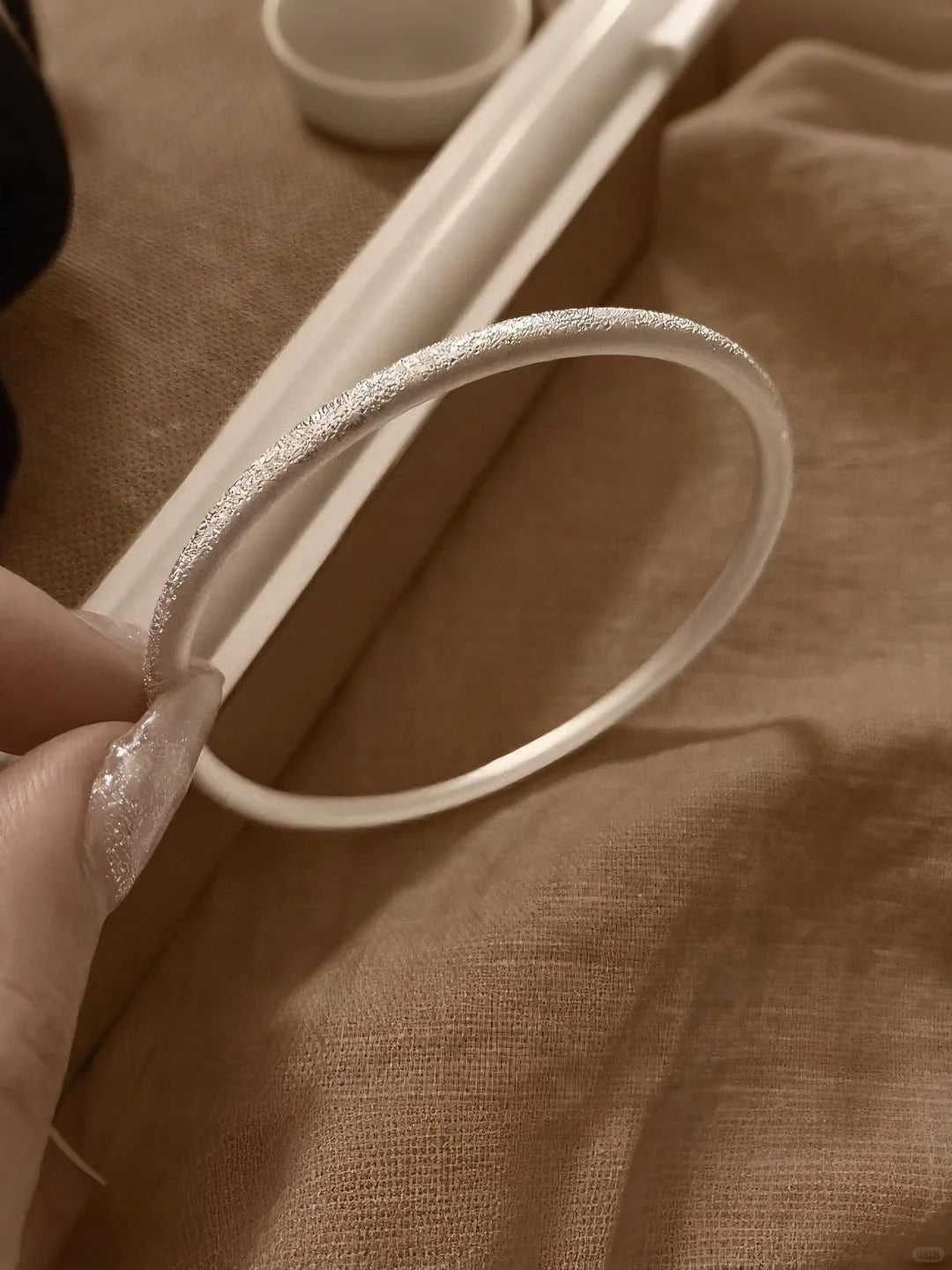 Pulsera de plata mate